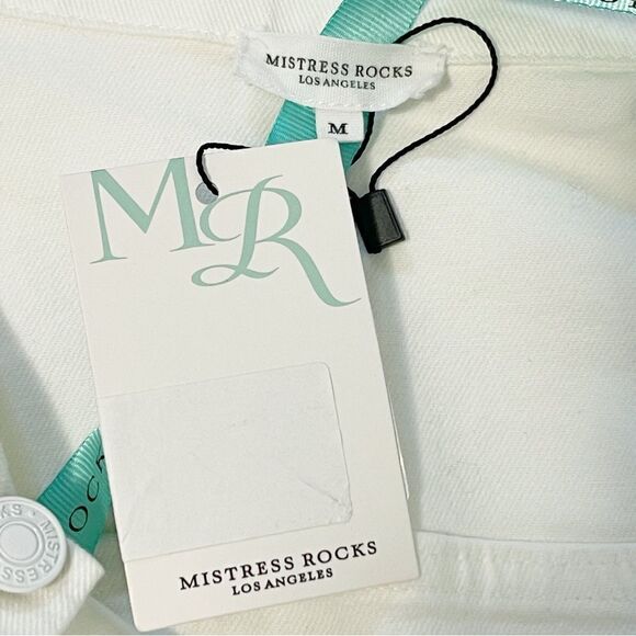 Mistress Rocks "FATHOM' White Classic Oversized Denim Jacket in Size M - Picture 6 of 9